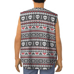 Skull Knitted Pattern Print Sleeveless Baseball Jersey