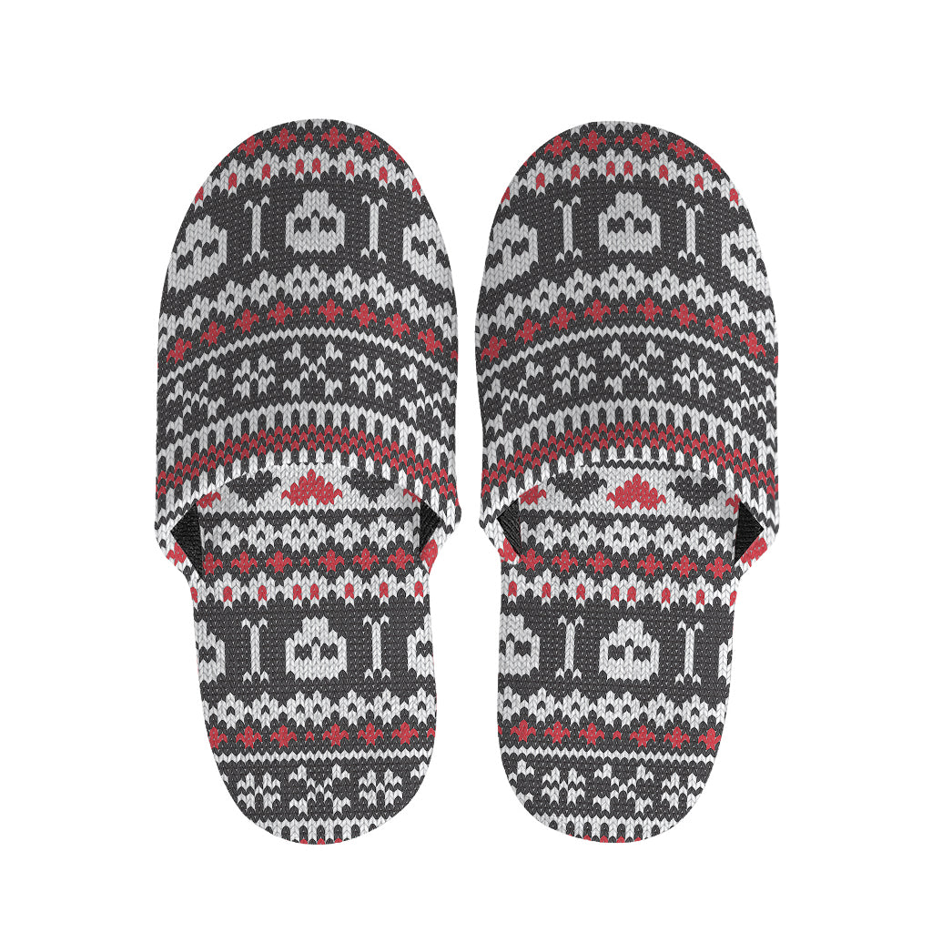 Skull Knitted Pattern Print Slippers