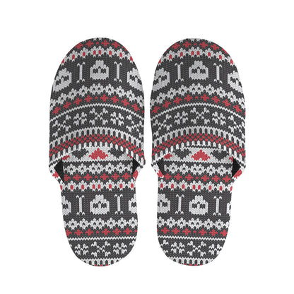 Skull Knitted Pattern Print Slippers