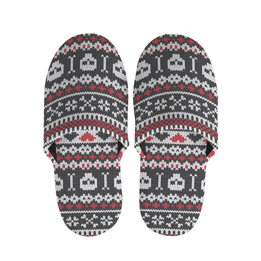 Skull Knitted Pattern Print Slippers