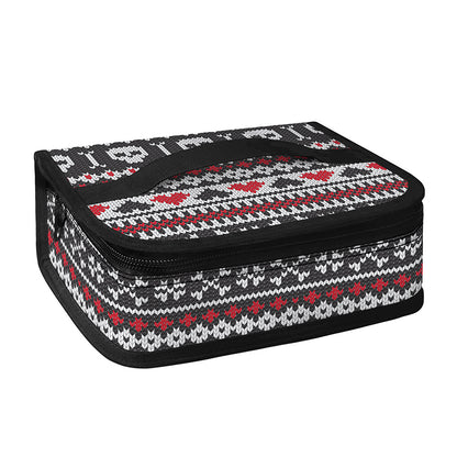 Skull Knitted Pattern Print Small Lunch Bag