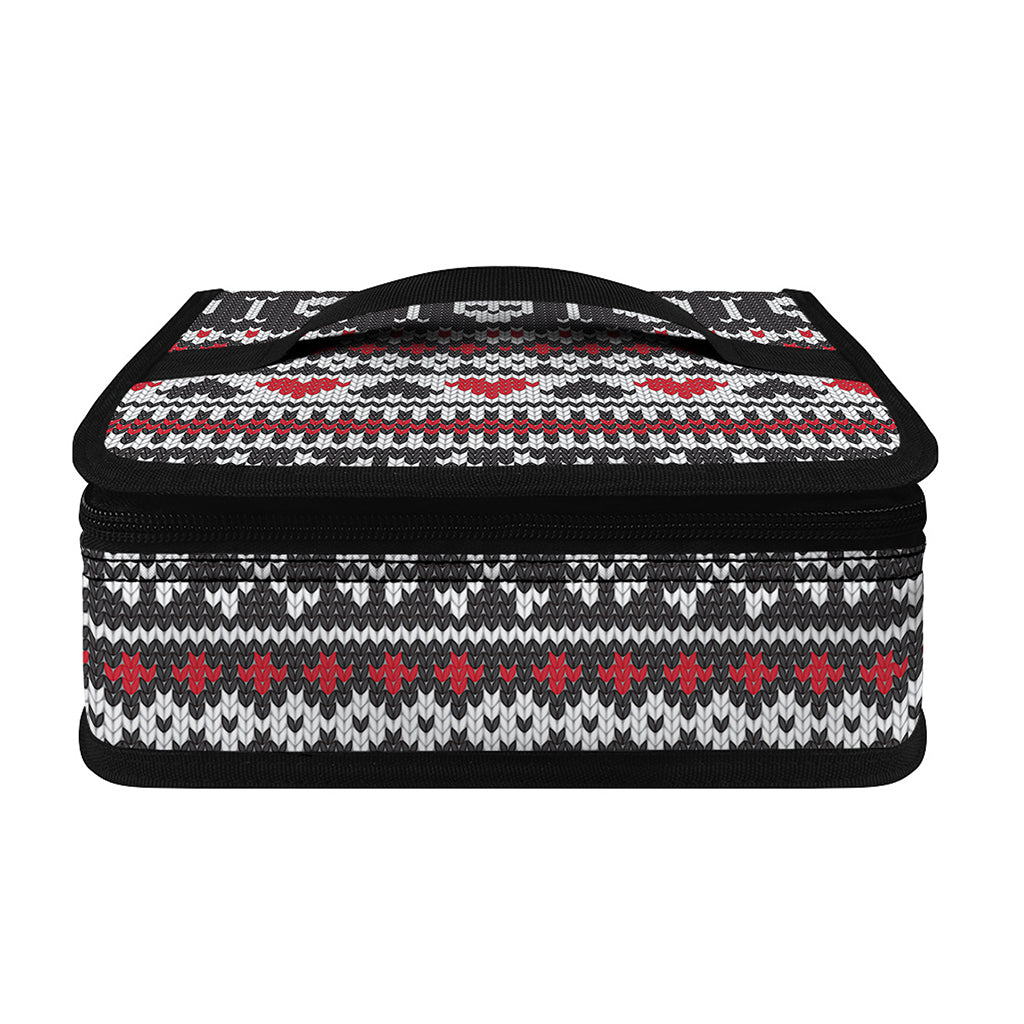 Skull Knitted Pattern Print Small Lunch Bag