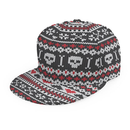 Skull Knitted Pattern Print Snapback Cap
