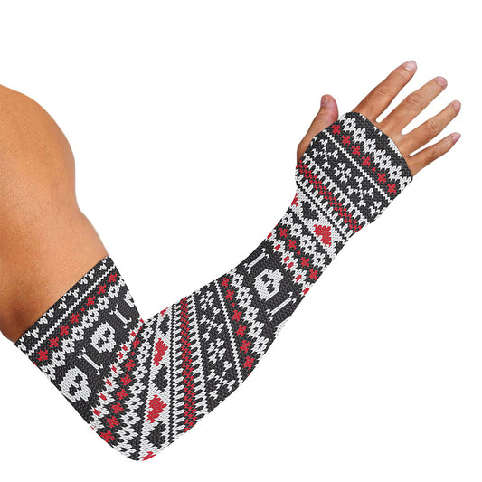 Skull Knitted Pattern Print Sun Protection Arm Sleeves