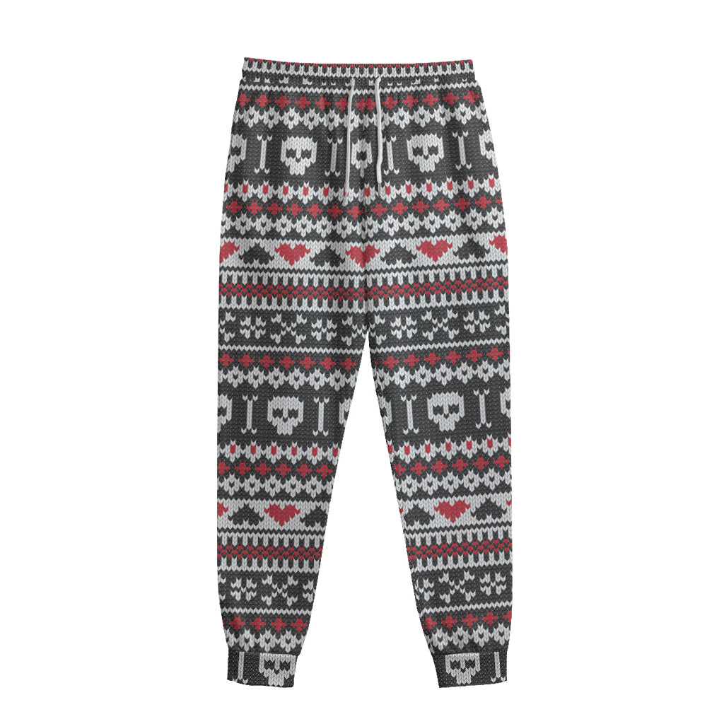 Skull Knitted Pattern Print Sweatpants