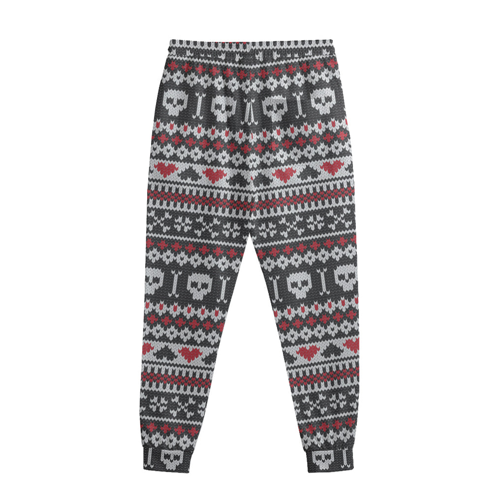 Skull Knitted Pattern Print Sweatpants