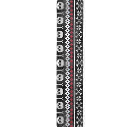 Skull Knitted Pattern Print Table Runner
