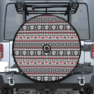 Skull Knitted Pattern Print Tire Cover With Camera Hole