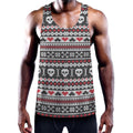 Skull Knitted Pattern Print Men's Workout Tank Top