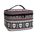 Skull Knitted Pattern Print Travel Makeup Bag