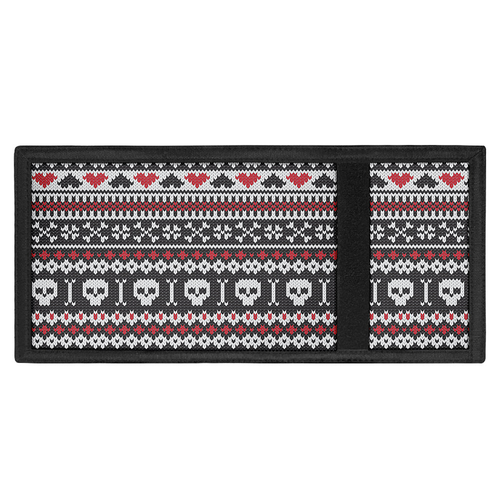 Skull Knitted Pattern Print Trifold Wallet