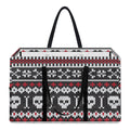 Skull Knitted Pattern Print Utility Tote Bag