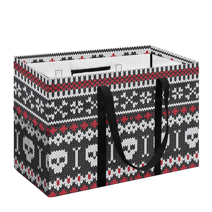 Skull Knitted Pattern Print Utility Tote Bag
