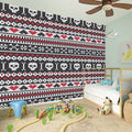 Skull Knitted Pattern Print Wall Sticker
