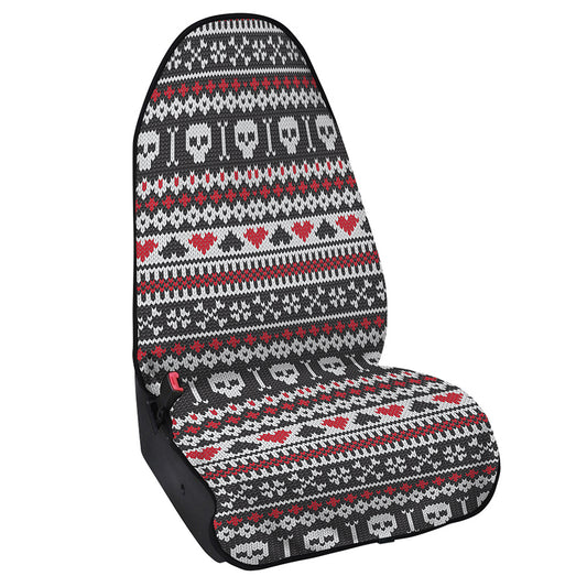 Skull Knitted Pattern Print Waterproof Car Seat Cover