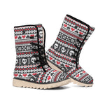 Skull Knitted Pattern Print Winter Boots