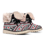 Skull Knitted Pattern Print Winter Boots