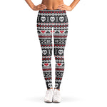 Skull Knitted Pattern Print Women's Leggings