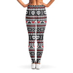 Skull Knitted Pattern Print Women's Leggings