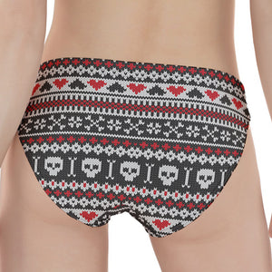 Skull Knitted Pattern Print Women's Panties