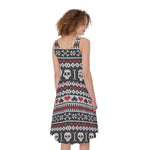 Skull Knitted Pattern Print Women's Sleeveless Dress