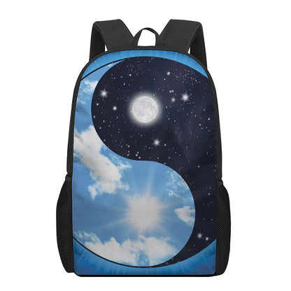 Sky And Space Yin Yang Print 17 Inch Backpack