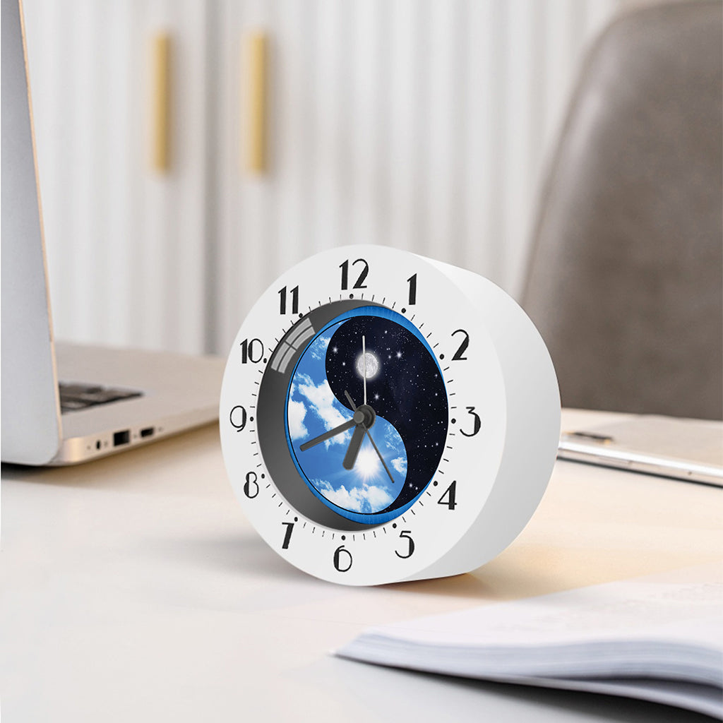 Sky And Space Yin Yang Print Alarm Clock