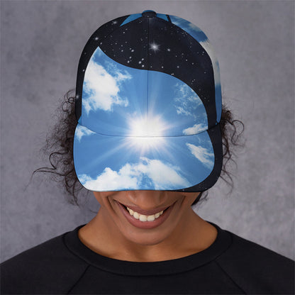 Sky And Space Yin Yang Print Baseball Cap