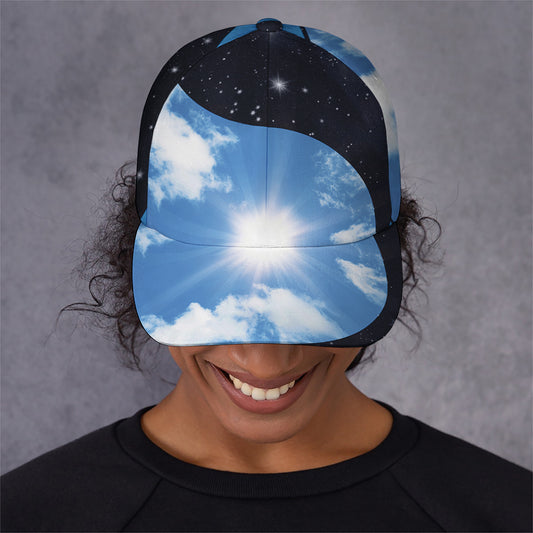 Sky And Space Yin Yang Print Baseball Cap