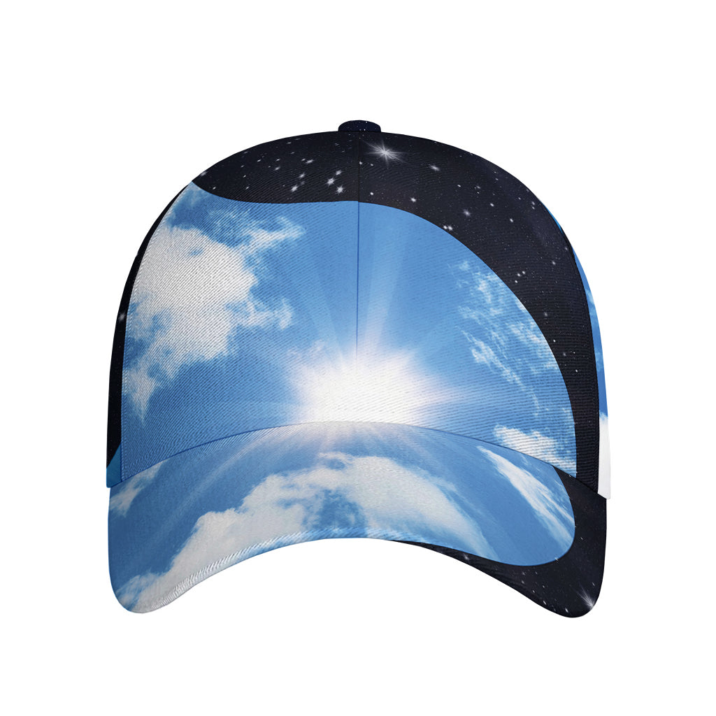 Sky And Space Yin Yang Print Baseball Cap