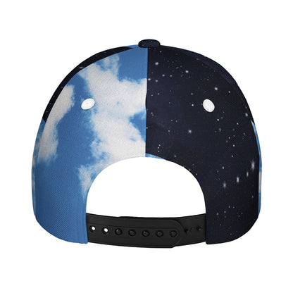 Sky And Space Yin Yang Print Baseball Cap