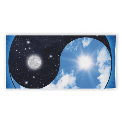 Sky And Space Yin Yang Print Beach Towel