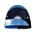 Sky And Space Yin Yang Print Beanie
