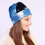 Sky And Space Yin Yang Print Beanie