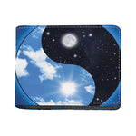 Sky And Space Yin Yang Print Bifold Wallet