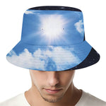 Sky And Space Yin Yang Print Bucket Hat