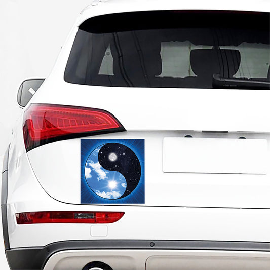 Sky And Space Yin Yang Print Car Sticker