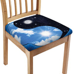 Sky And Space Yin Yang Print Chair Cushion Cover