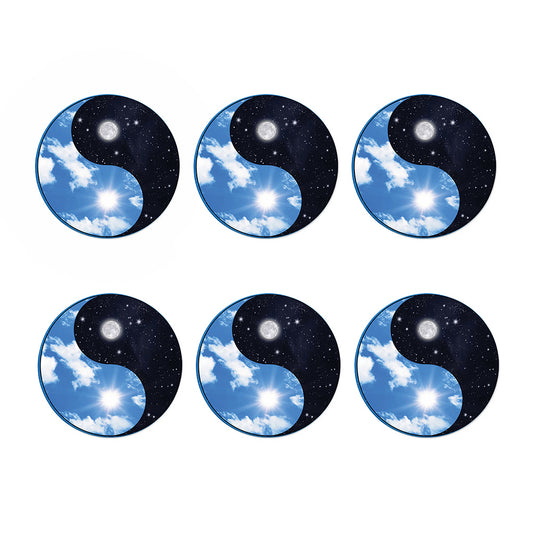 Sky And Space Yin Yang Print Coaster Set