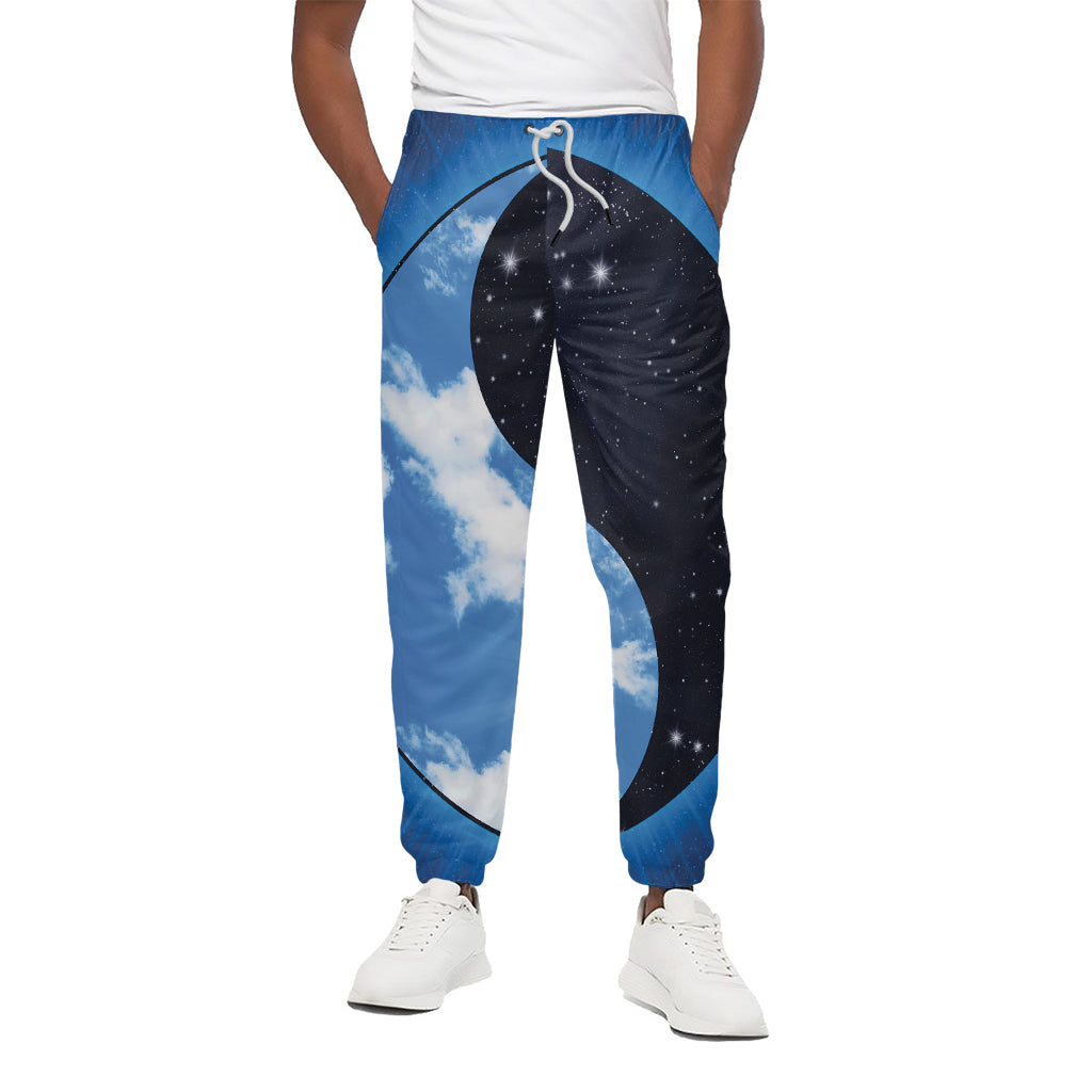 Sky And Space Yin Yang Print Cotton Pants