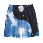 Sky And Space Yin Yang Print Cotton Shorts