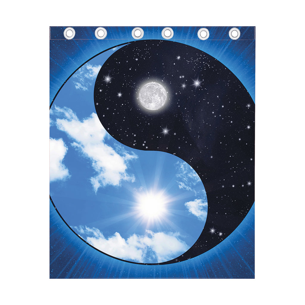 Sky And Space Yin Yang Print Curtain