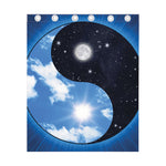 Sky And Space Yin Yang Print Curtain
