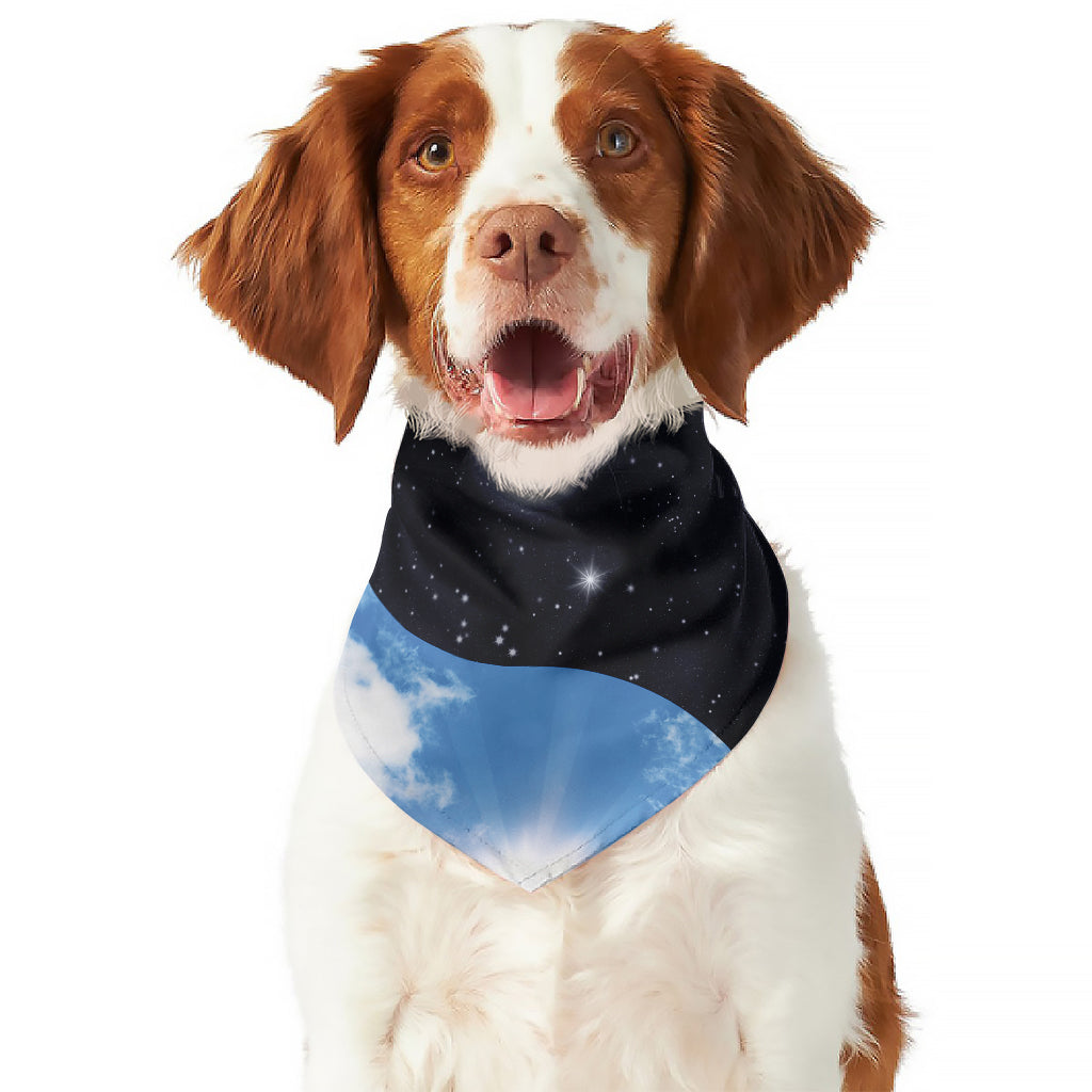 Sky And Space Yin Yang Print Dog Bandana