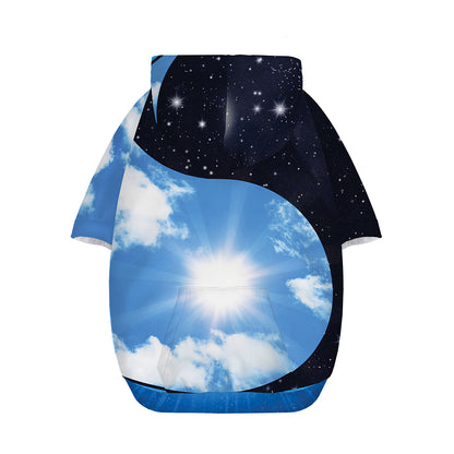 Sky And Space Yin Yang Print Dog Zip Up Hoodie