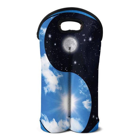 Sky And Space Yin Yang Print Double Neoprene Wine Tote