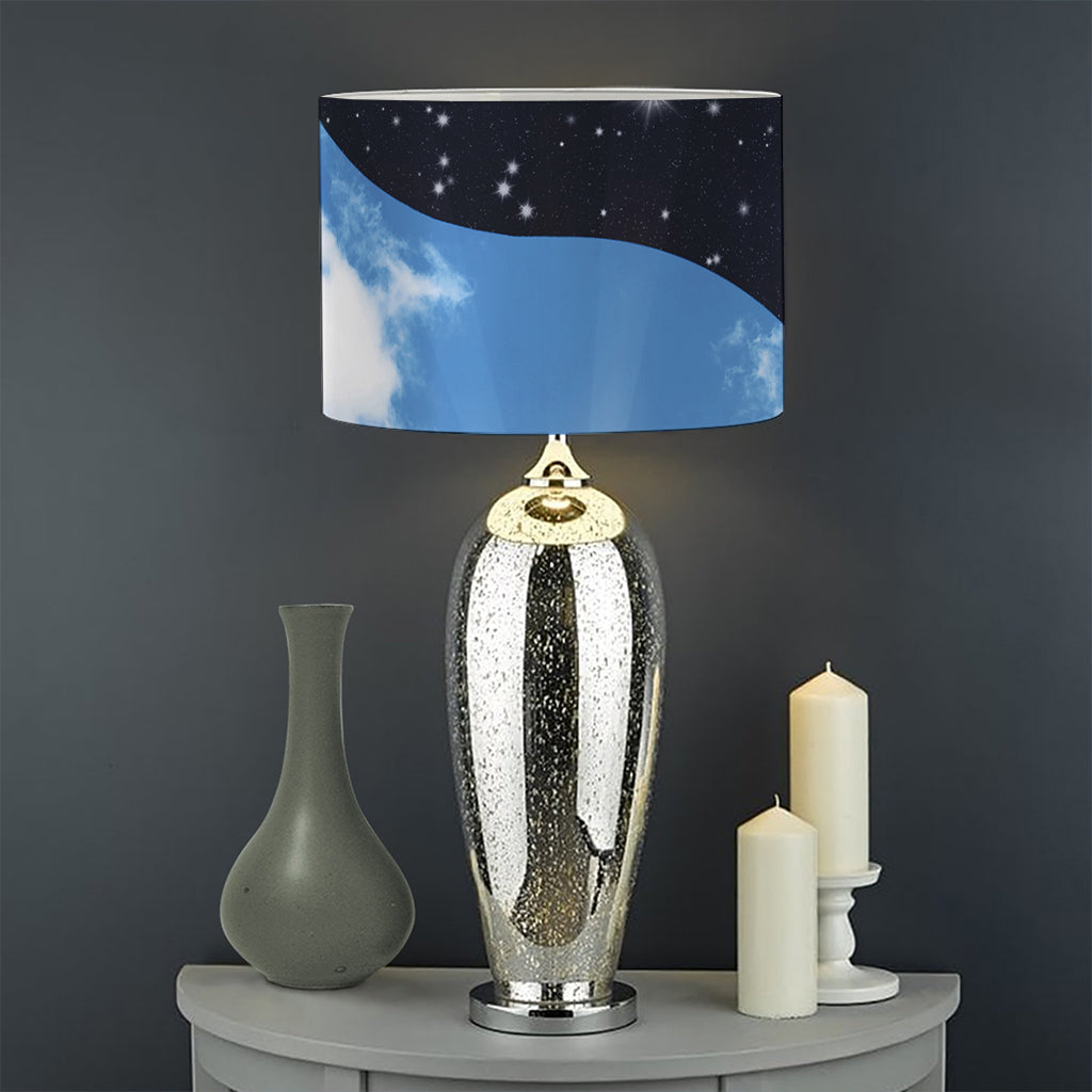 Sky And Space Yin Yang Print Drum Lamp Shade