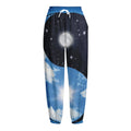 Sky And Space Yin Yang Print Fleece Lined Knit Pants