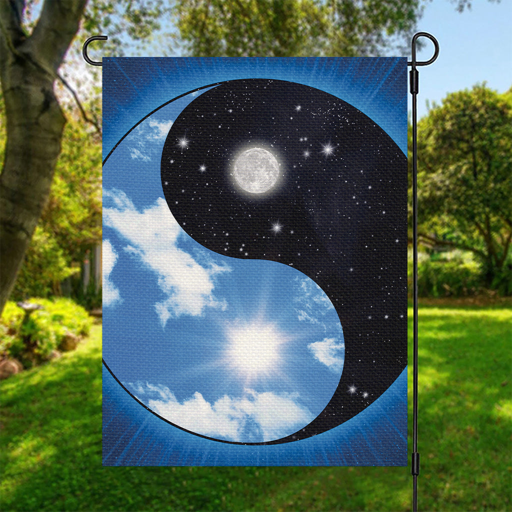 Sky And Space Yin Yang Print Garden Flag