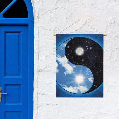 Sky And Space Yin Yang Print Garden Flag